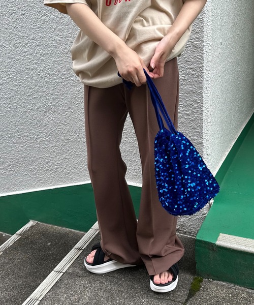 mi via loca(ミヴィアロカ)の「ストレッチフレアパンツ(その他パンツ・レディース・ブラック/ダークグリーン/マスタード/モカ/ライトグリーン/コーラル/ピンク/グリーン/ブラウン・FREE)」の10枚目の写真
