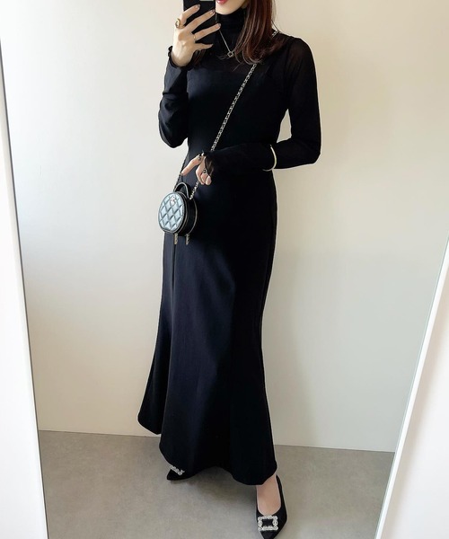 Riberry（リベリー）の「マーメイドキャミワンピース（ワンピース・レディース・ブラック/モカ/グレイッシュベージュ・FREE）」の5枚目の写真