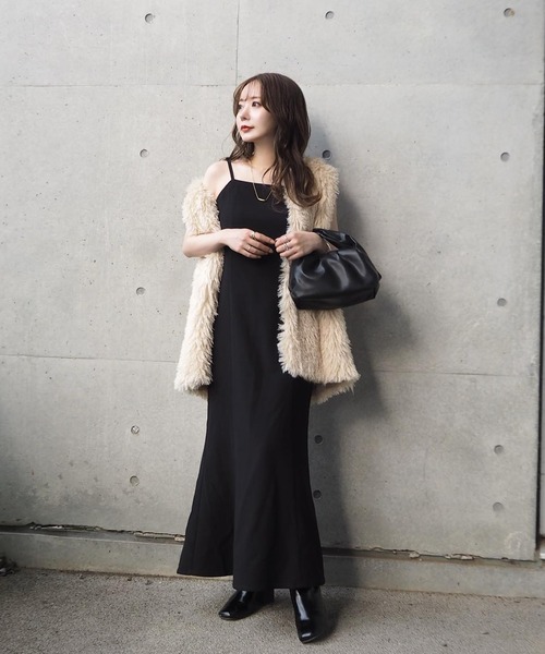 Riberry（リベリー）の「マーメイドキャミワンピース（ワンピース・レディース・ブラック/モカ/グレイッシュベージュ・FREE）」の4枚目の写真