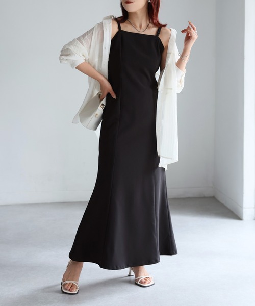 Riberry（リベリー）の「マーメイドキャミワンピース（ワンピース・レディース・ブラック/モカ/グレイッシュベージュ・FREE）」の18枚目の写真