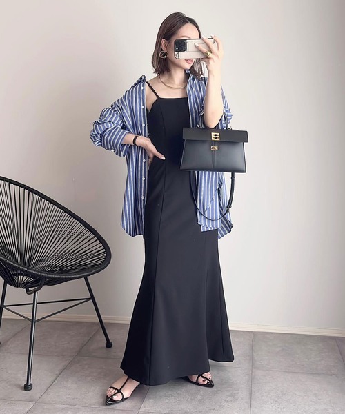 Riberry（リベリー）の「マーメイドキャミワンピース（ワンピース・レディース・ブラック/モカ/グレイッシュベージュ・FREE）」の9枚目の写真