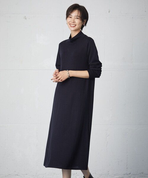 J.PRESS Ladies(J.プレス レディス)の「【WEB限定カラーあり・洗える】EASY WOOL ワンピース(ワンピース・レディース・ブラウン系/ネイビー系/パープル系/グレー系・XS)」の2枚目の写真