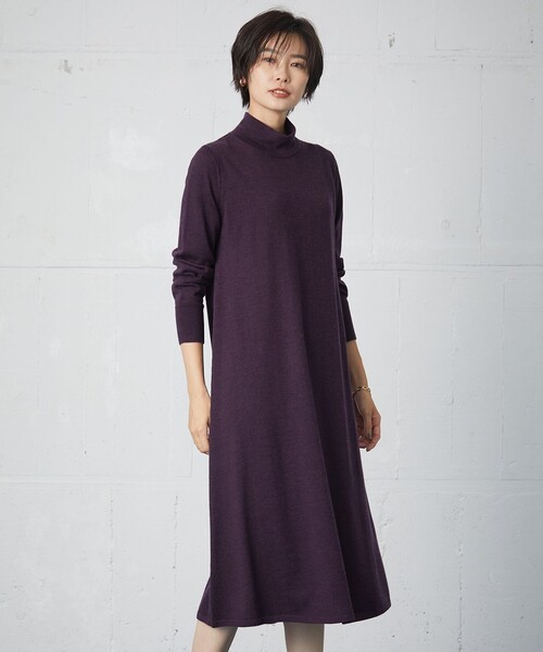 J.PRESS Ladies(J.プレス レディス)の「【WEB限定カラーあり・洗える】EASY WOOL ワンピース(ワンピース・レディース・ブラウン系/ネイビー系/パープル系/グレー系・XS)」の4枚目の写真