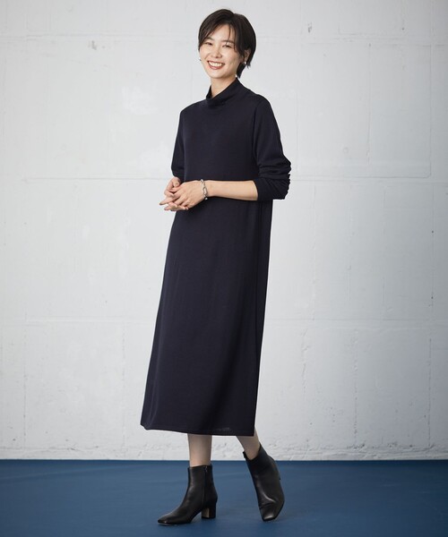 J.PRESS Ladies(J.プレス レディス)の「【WEB限定カラーあり・洗える】EASY WOOL ワンピース(ワンピース・レディース・ブラウン系/ネイビー系/パープル系/グレー系・XS)」の14枚目の写真