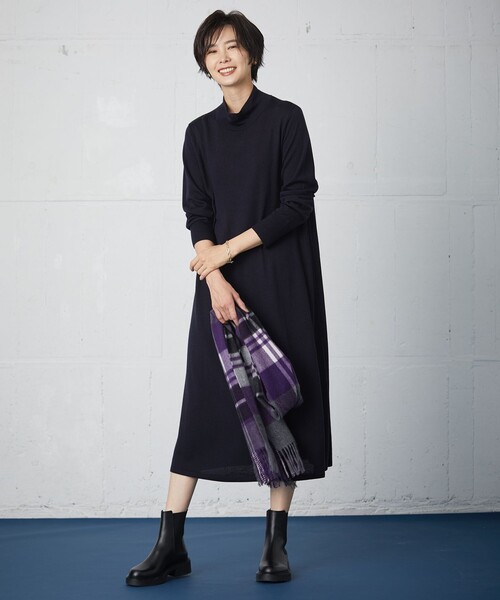 J.PRESS Ladies(J.プレス レディス)の「【WEB限定カラーあり・洗える】EASY WOOL ワンピース(ワンピース・レディース・ブラウン系/ネイビー系/パープル系/グレー系・XS)」の16枚目の写真