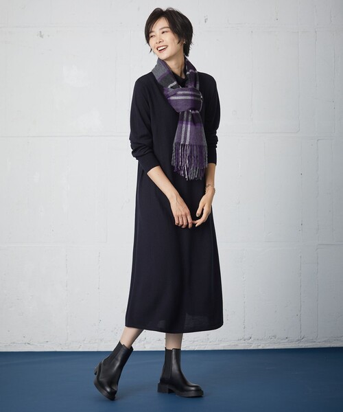 J.PRESS Ladies(J.プレス レディス)の「【WEB限定カラーあり・洗える】EASY WOOL ワンピース(ワンピース・レディース・ブラウン系/ネイビー系/パープル系/グレー系・XS)」の17枚目の写真