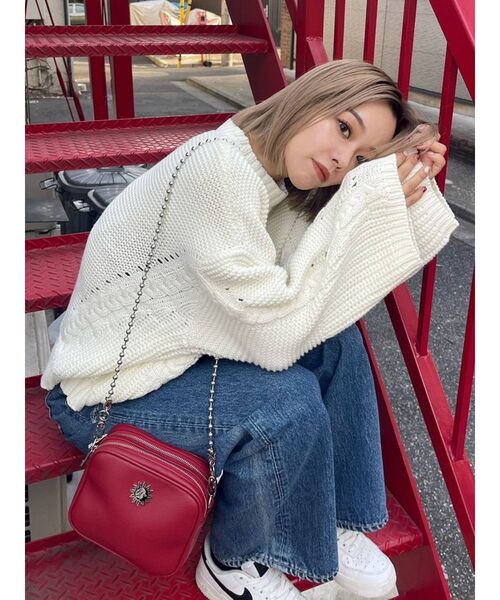 EVRIS（エヴリス）の「【WEB限定】 ボールチェーンミニショルダーバッグ（ショルダーバッグ・レディース・ホワイト/ブラック/レッド/グリーン・FREE）」の10枚目の写真