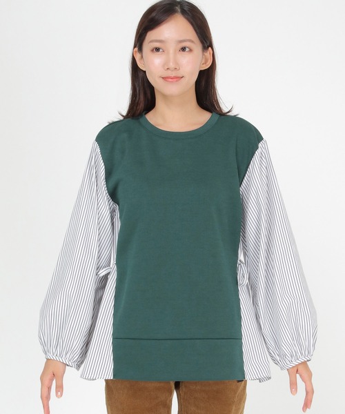 ikka(イッカ)の「カッソー袖切り替えレーヤードプルオーバー(Tシャツ/カットソー・レディース・ブラック/ベージュ/ネイビー/グリーン・S/M/L)」の20枚目の写真