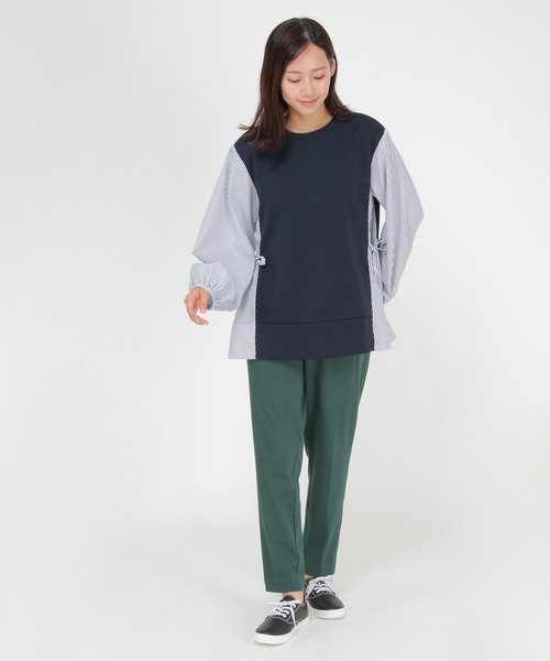 ikka(イッカ)の「カッソー袖切り替えレーヤードプルオーバー(Tシャツ/カットソー・レディース・ブラック/ベージュ/ネイビー/グリーン・S/M/L)」の17枚目の写真