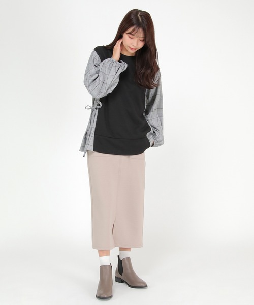 ikka(イッカ)の「カッソー袖切り替えレーヤードプルオーバー(Tシャツ/カットソー・レディース・ブラック/ベージュ/ネイビー/グリーン・S/M/L)」の19枚目の写真