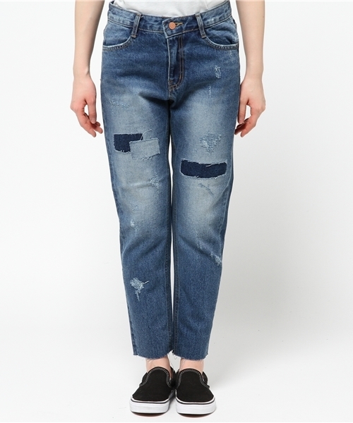 WHO'S WHO gallery（フーズフーギャラリー）の「【minddenim】パッチストレートデニム（デニムパンツ・レディース・ブルー・SMALL/MEDIUM）」の2枚目の写真