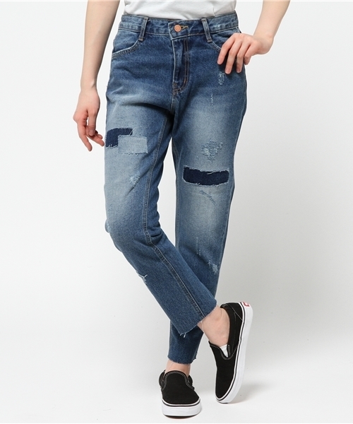 WHO'S WHO gallery（フーズフーギャラリー）の「【minddenim】パッチストレートデニム（デニムパンツ・レディース・ブルー・SMALL/MEDIUM）」の8枚目の写真