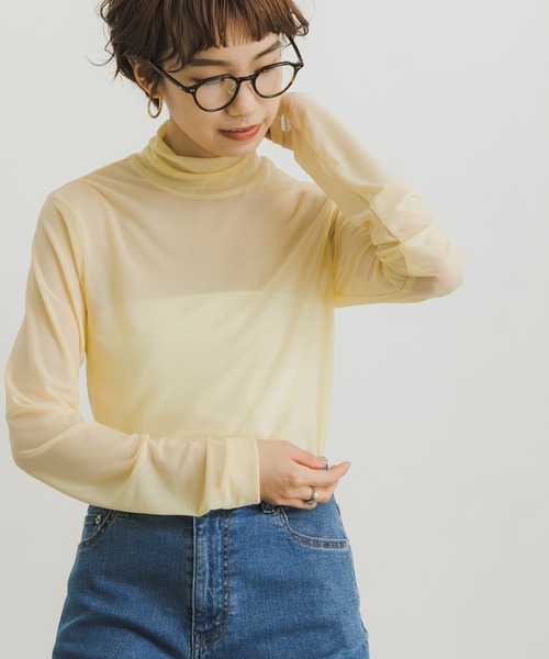 URBAN RESEARCH（アーバンリサーチ）の「メッシュハイネックカットソー（Tシャツ/カットソー・レディース・ブルー/ブラウン系その他/イエロー系その他・FREE）」の3枚目の写真