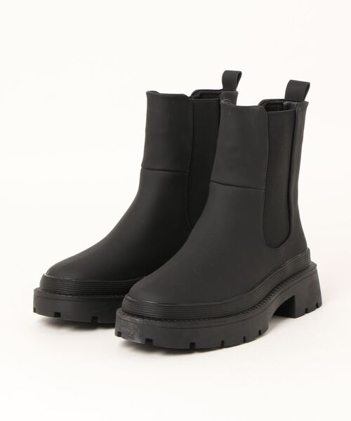 Fabby fabby（ファビィーファビィー）の「マットトラックソールサイドゴアショートブーツ（ブーツ・レディース・カーキ/ベージュ/ブラック・LARGE/MEDIUM/SMALL）」の6枚目の写真