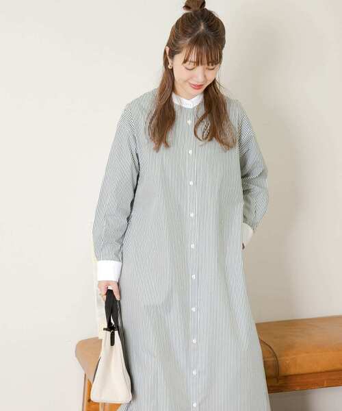 URBAN RESEARCH Sonny Label（アーバンリサーチサニーレーベル）の「ストライプシャツワンピース（シャツワンピース・レディース・グレー/グリーン/ブルー・FREE）」の5枚目の写真