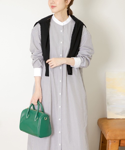 URBAN RESEARCH Sonny Label（アーバンリサーチサニーレーベル）の「ストライプシャツワンピース（シャツワンピース・レディース・グレー/グリーン/ブルー・FREE）」の12枚目の写真