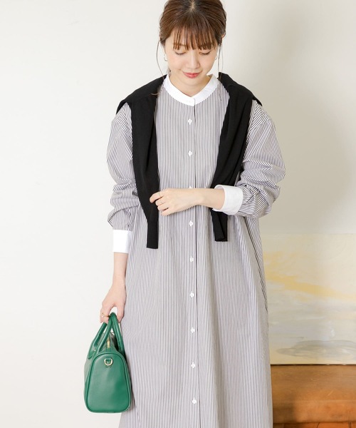 URBAN RESEARCH Sonny Label（アーバンリサーチサニーレーベル）の「ストライプシャツワンピース（シャツワンピース・レディース・グレー/グリーン/ブルー・FREE）」の13枚目の写真