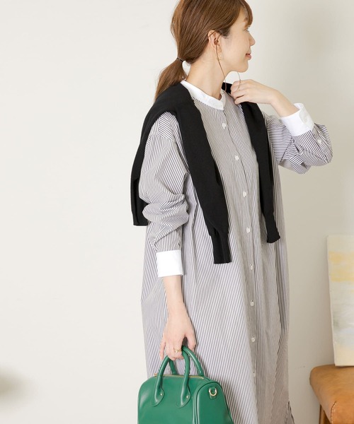 URBAN RESEARCH Sonny Label（アーバンリサーチサニーレーベル）の「ストライプシャツワンピース（シャツワンピース・レディース・グレー/グリーン/ブルー・FREE）」の14枚目の写真