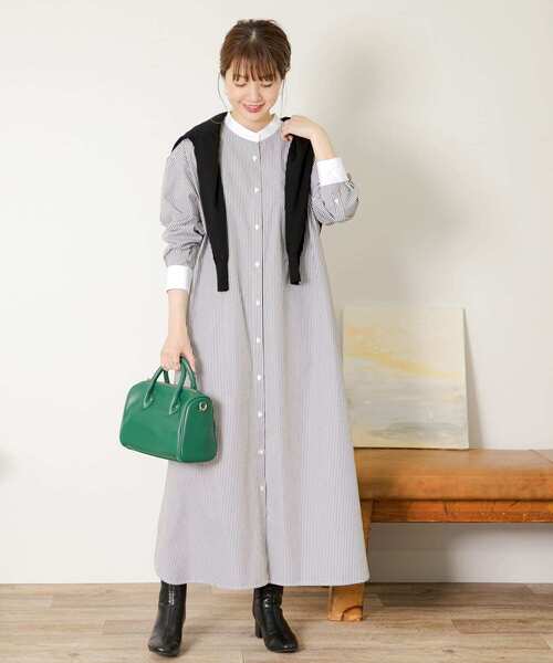 URBAN RESEARCH Sonny Label（アーバンリサーチサニーレーベル）の「ストライプシャツワンピース（シャツワンピース・レディース・グレー/グリーン/ブルー・FREE）」の17枚目の写真