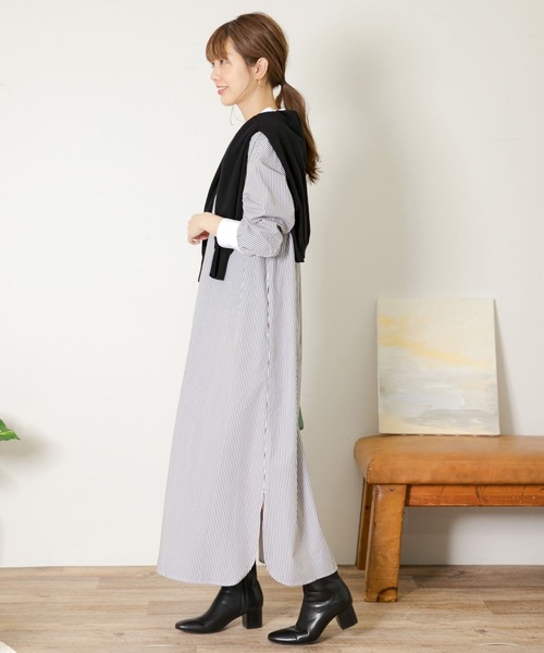 URBAN RESEARCH Sonny Label（アーバンリサーチサニーレーベル）の「ストライプシャツワンピース（シャツワンピース・レディース・グレー/グリーン/ブルー・FREE）」の18枚目の写真