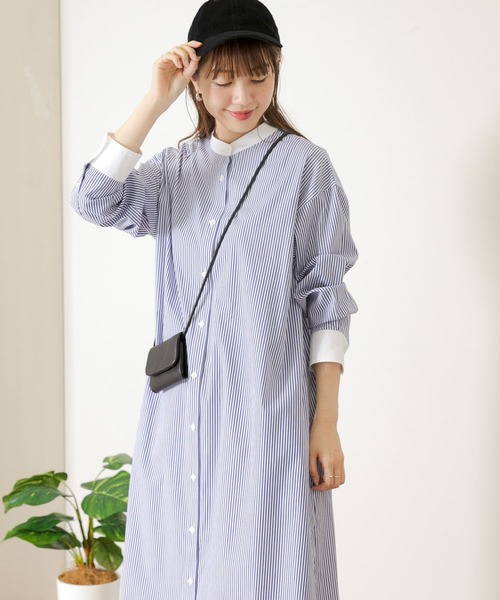 URBAN RESEARCH Sonny Label（アーバンリサーチサニーレーベル）の「ストライプシャツワンピース（シャツワンピース・レディース・グレー/グリーン/ブルー・FREE）」の20枚目の写真