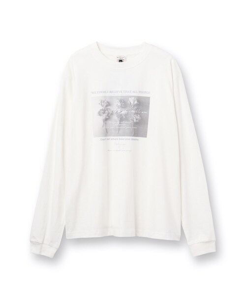 INDIVI(インディヴィ)の「【LIFE】オーガニック メッセージロゴロングTシャツ(Tシャツ/カットソー・レディース・ホワイト/ライトベージュ/ホワイト系・13/38)」の4枚目の写真
