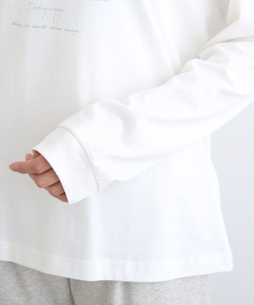 INDIVI(インディヴィ)の「【LIFE】オーガニック メッセージロゴロングTシャツ(Tシャツ/カットソー・レディース・ホワイト/ライトベージュ/ホワイト系・13/38)」の9枚目の写真