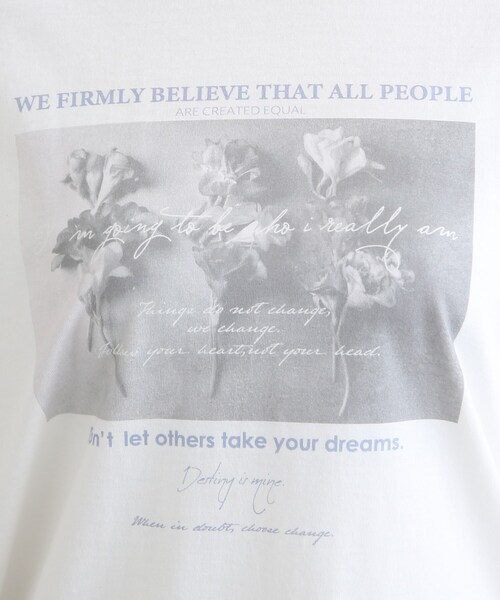 INDIVI(インディヴィ)の「【LIFE】オーガニック メッセージロゴロングTシャツ(Tシャツ/カットソー・レディース・ホワイト/ライトベージュ/ホワイト系・13/38)」の11枚目の写真