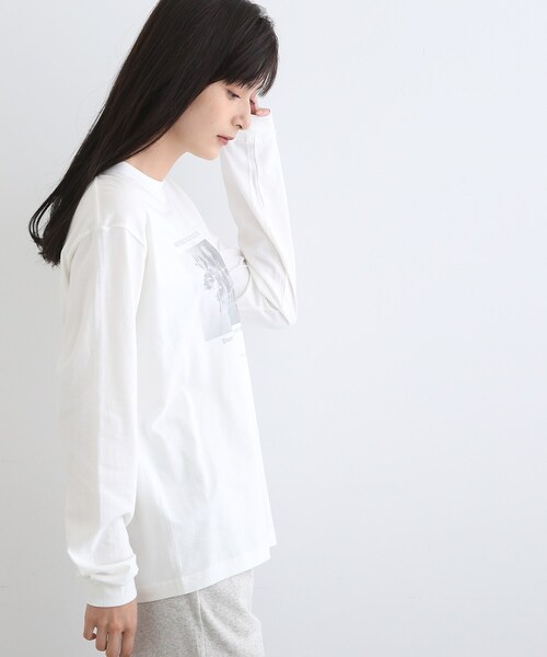 INDIVI(インディヴィ)の「【LIFE】オーガニック メッセージロゴロングTシャツ(Tシャツ/カットソー・レディース・ホワイト/ライトベージュ/ホワイト系・13/38)」の13枚目の写真
