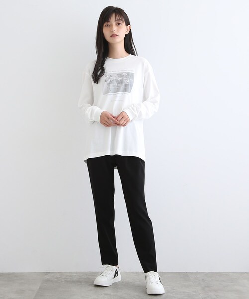 INDIVI(インディヴィ)の「【LIFE】オーガニック メッセージロゴロングTシャツ(Tシャツ/カットソー・レディース・ホワイト/ライトベージュ/ホワイト系・13/38)」の21枚目の写真