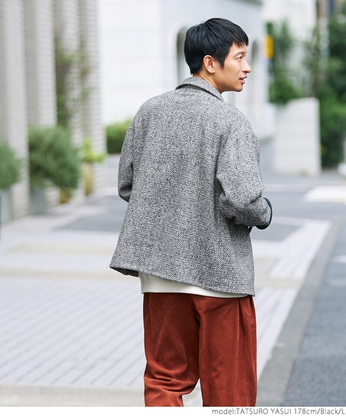 coca(coca)(コカ)の「メンズヘリンボーンジャケット(その他アウター・メンズ・ブラック/ブラウン・M/L/XL)」の6枚目の写真