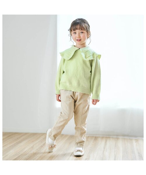 apres les cours（アプレレクール）の「【3WAYアイテム】WEB限定 3way衿付きセーター（ニット/セーター・キッズ・ベージュ/ライム/イエロー/サーモンピンク・110/120/130/140/90/100/80）」の5枚目の写真