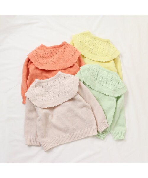 apres les cours（アプレレクール）の「【3WAYアイテム】WEB限定 3way衿付きセーター（ニット/セーター・キッズ・ベージュ/ライム/イエロー/サーモンピンク・110/120/130/140/90/100/80）」の10枚目の写真
