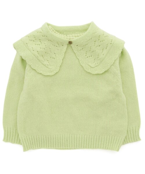 apres les cours（アプレレクール）の「【3WAYアイテム】WEB限定 3way衿付きセーター（ニット/セーター・キッズ・ベージュ/ライム/イエロー/サーモンピンク・110/120/130/140/90/100/80）」の12枚目の写真