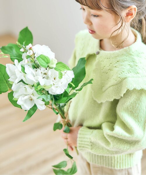 apres les cours（アプレレクール）の「【3WAYアイテム】WEB限定 3way衿付きセーター（ニット/セーター・キッズ・ベージュ/ライム/イエロー/サーモンピンク・110/120/130/140/90/100/80）」の20枚目の写真