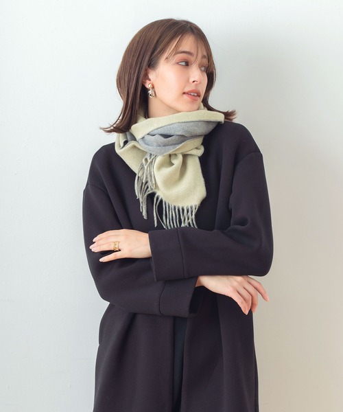 macocca（マコッカ）の「シルケットウールカシミヤブレンド  無地 マフラー（マフラー・レディース・グレー/アイボリー/ライトピンク/ライトベージュ/モカ/ラベンダー/サックスブルー/カーキ/グレイッシュベージュ・FREE）」の13枚目の写真