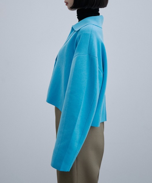 ADAM ET ROPE'（アダムエロペ）の「クロップドニットジャケット（カーディガン/ボレロ・レディース・ブラック/ターコイズブルー/ホワイト系その他・FREE）」の9枚目の写真