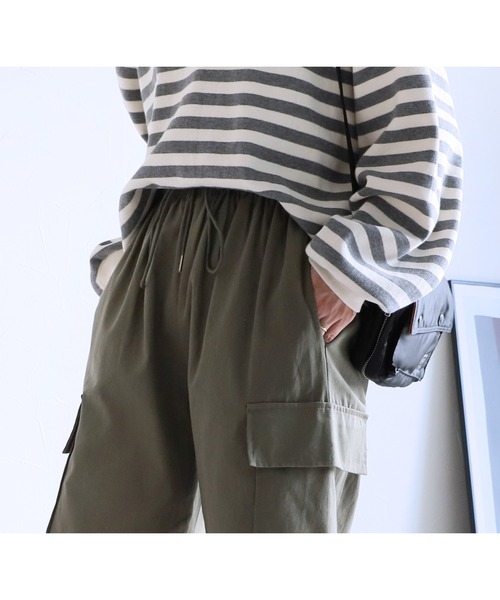 reca(レカ)の「イージーカーゴパンツ(カーゴパンツ・レディース・カーキ/ブラック・FREE)」の16枚目の写真