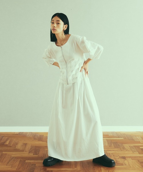 LAYMEE（レイミー）の「Corot onepiece / コローワンピ（ワンピース・レディース・ラベンダー/ネイビー/ホワイト・FREE）」の3枚目の写真