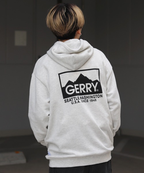 GERRY(ジェリー)の「【GERRY】バックプリントパーカー(パーカー・メンズ・アイボリー/杢グレー/パープル/ブラック・M/L)」の3枚目の写真