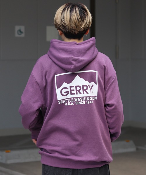 GERRY(ジェリー)の「【GERRY】バックプリントパーカー(パーカー・メンズ・アイボリー/杢グレー/パープル/ブラック・M/L)」の4枚目の写真
