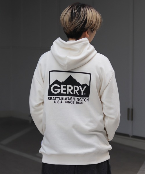 GERRY(ジェリー)の「【GERRY】バックプリントパーカー(パーカー・メンズ・アイボリー/杢グレー/パープル/ブラック・M/L)」の1枚目の写真