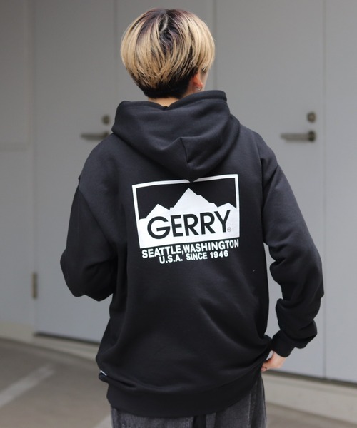 GERRY(ジェリー)の「【GERRY】バックプリントパーカー(パーカー・メンズ・アイボリー/杢グレー/パープル/ブラック・M/L)」の2枚目の写真