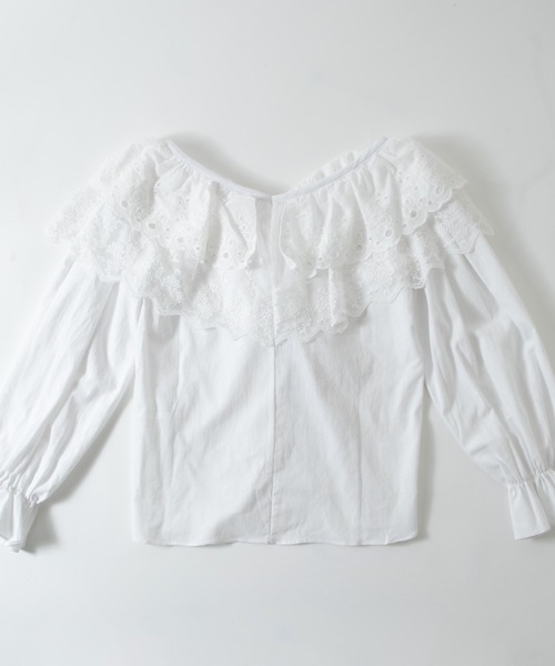 OLUPIC（オルピック）の「OLUPIC/【WEB限定】ダブルレースオフショルフリルブラウス（シャツ/ブラウス・レディース・ブラック/ホワイト/ベージュ・FREE）」の18枚目の写真