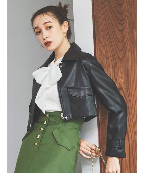 dazzlin(ダズリン)の「シアーリボンタイニット(ニット/セーター・レディース・グレー/オフホワイト/ブラック/ピンク・FREE)」の5枚目の写真