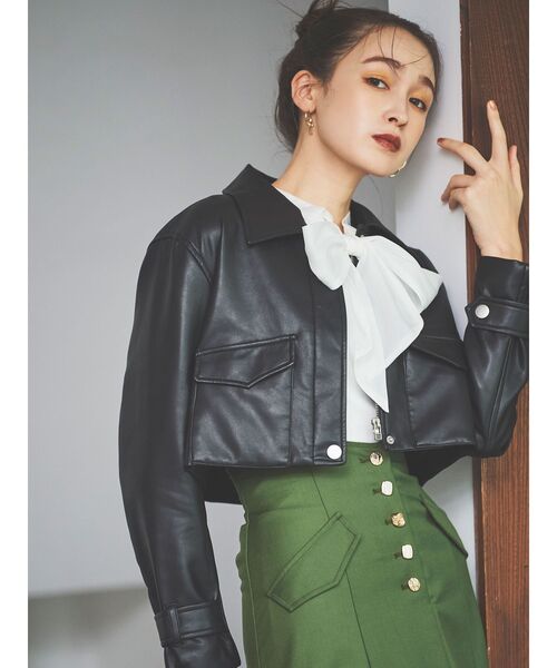 dazzlin(ダズリン)の「シアーリボンタイニット(ニット/セーター・レディース・グレー/オフホワイト/ブラック/ピンク・FREE)」の6枚目の写真