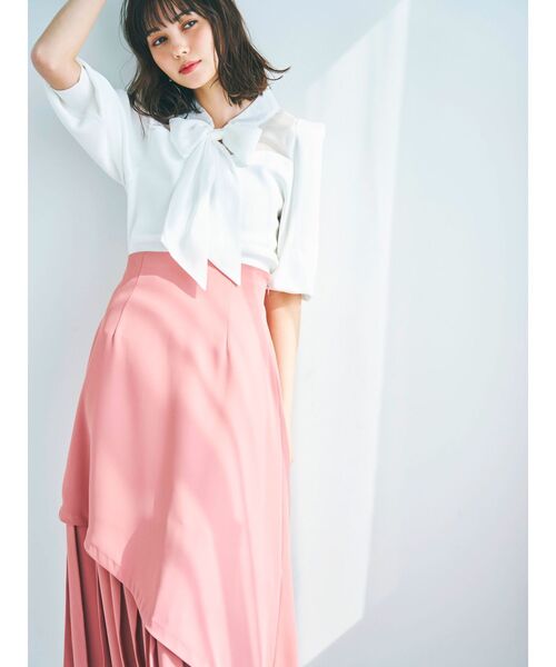 dazzlin(ダズリン)の「シアーリボンタイニット(ニット/セーター・レディース・グレー/オフホワイト/ブラック/ピンク・FREE)」の12枚目の写真