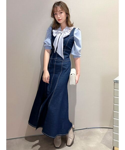 dazzlin(ダズリン)の「シアーリボンタイニット(ニット/セーター・レディース・グレー/オフホワイト/ブラック/ピンク・FREE)」の14枚目の写真