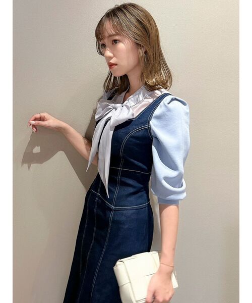 dazzlin(ダズリン)の「シアーリボンタイニット(ニット/セーター・レディース・グレー/オフホワイト/ブラック/ピンク・FREE)」の16枚目の写真