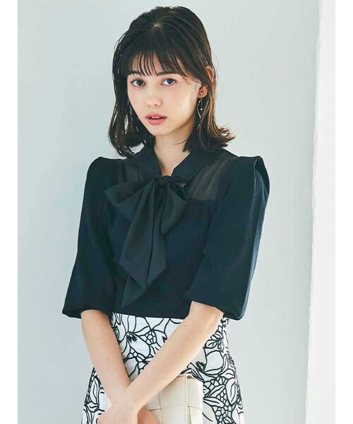 dazzlin(ダズリン)の「シアーリボンタイニット(ニット/セーター・レディース・グレー/オフホワイト/ブラック/ピンク・FREE)」の21枚目の写真